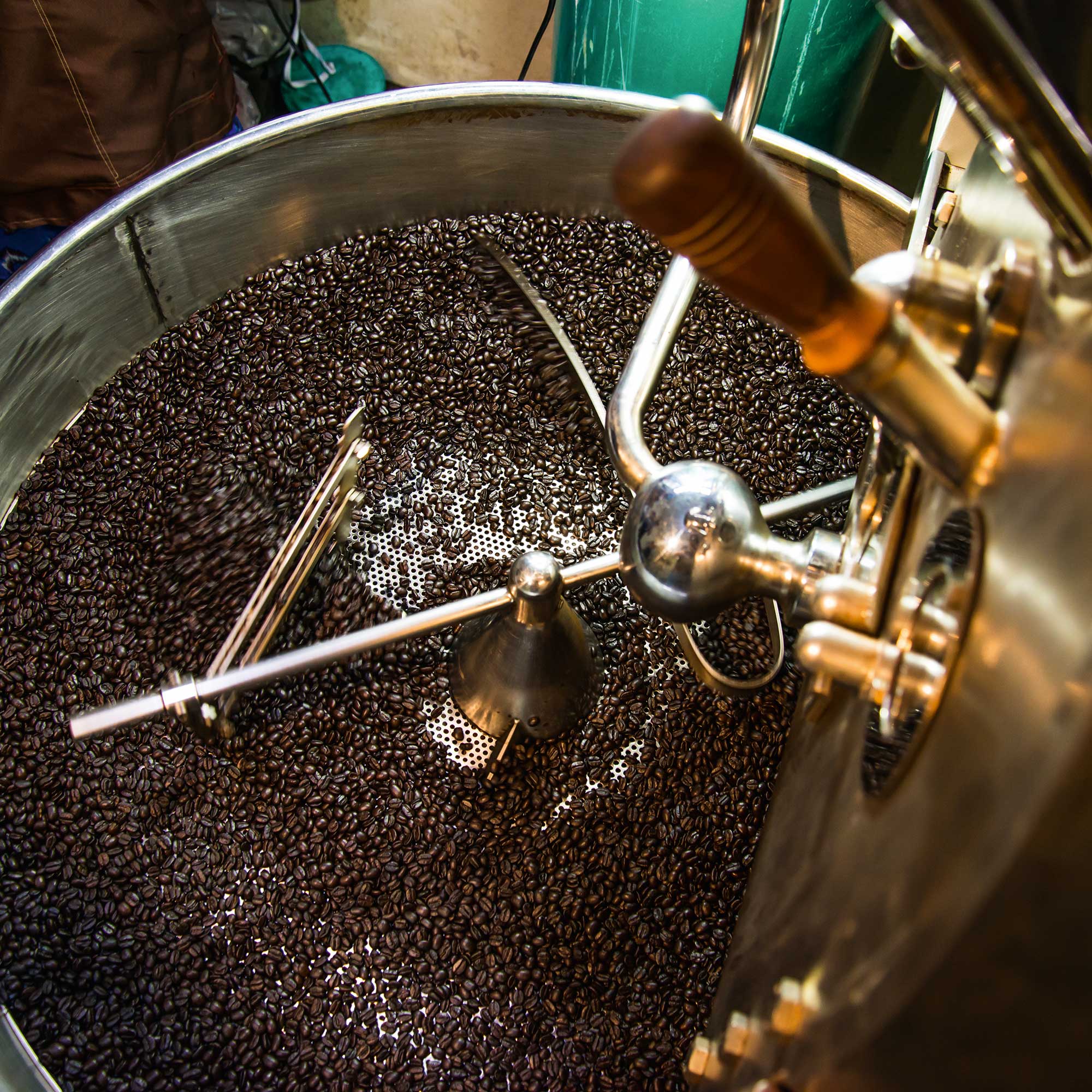 Eine richtige Kaffeerösterei nebenan